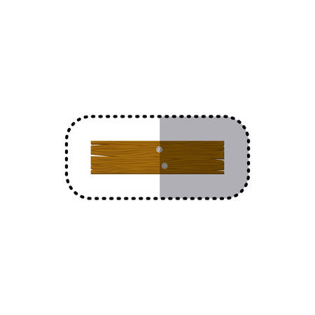 sticker rectangular piece wooden board with nails vector illustrationのイラスト素材