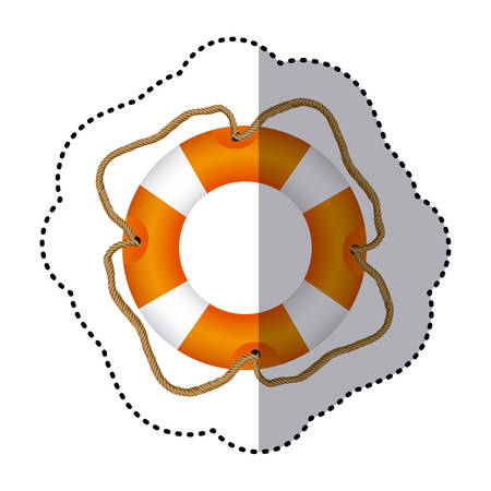 sticker full color with Flotation hoop vector illustrationのイラスト素材