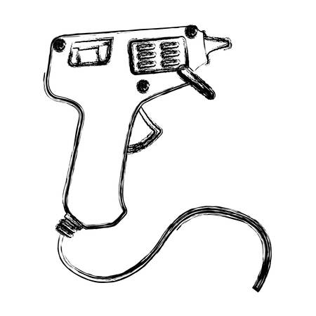 blurred silhouette electric glue gun icon tool vector illustrationのイラスト素材
