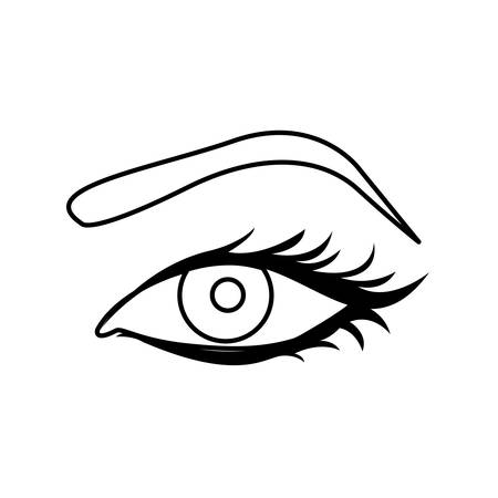 black silhouette woman eyes icon, vector illustration designのイラスト素材