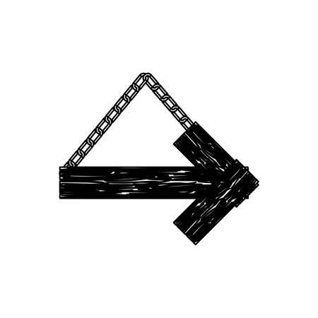 silhouette wood notices icon, vector illustration designのイラスト素材