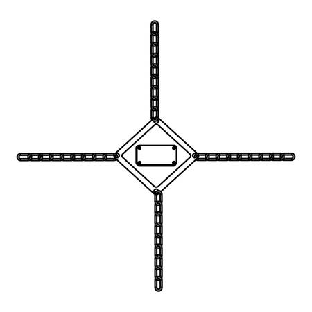 contour tools blank warnings with chains icon, vector illustration designのイラスト素材