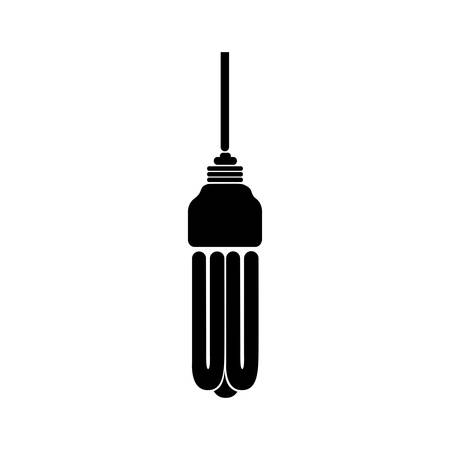 black silhouette with fluorescent lamp vector illustrationのイラスト素材