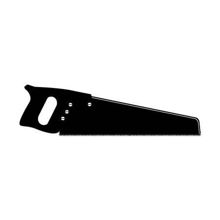 black silhouette with handsaw tool vector illustrationのイラスト素材