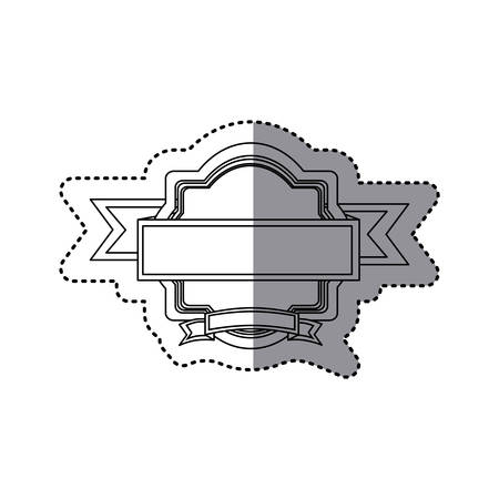 sticker silhouette heraldic ornament with ribbon decorative vector illustrationのイラスト素材