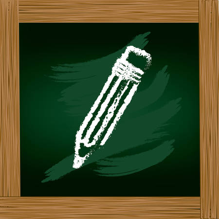 Wooden frame with board with pencil drawing vector illustrationのイラスト素材