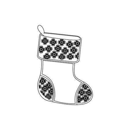 contour christmas boots icon, vector illustraction design imageのイラスト素材
