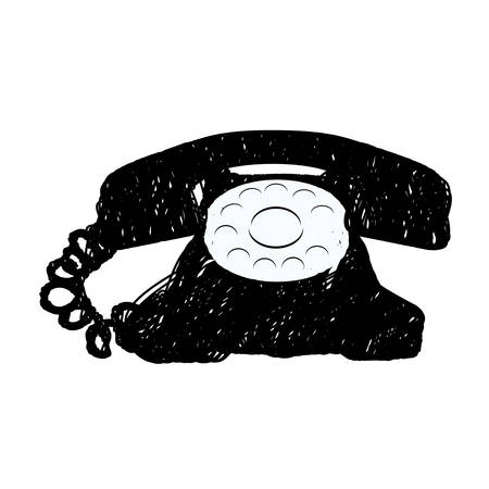 sticker figure telephone icon, vector illustraction design imageのイラスト素材