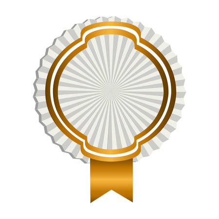 emblem round border with gold ribbon icon, vector illustraction designのイラスト素材