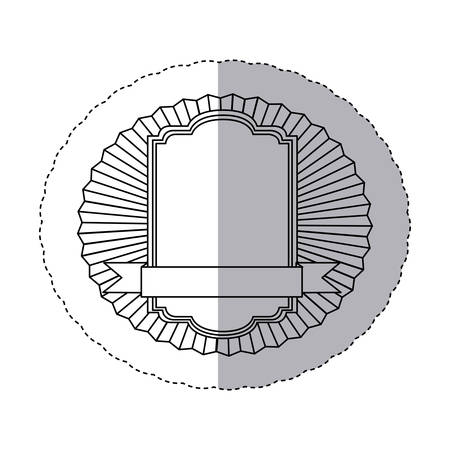 contour emblem squard border with ribbon icon, vector illustraction designのイラスト素材