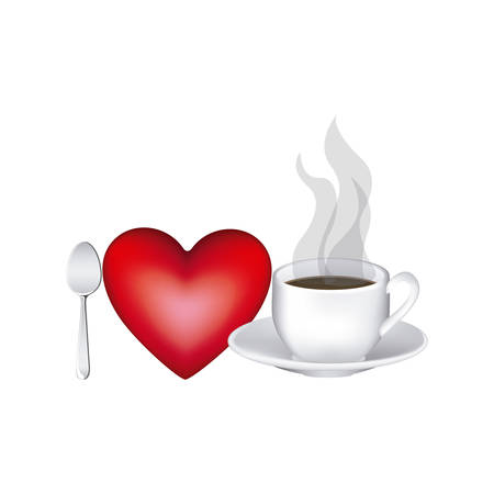 image color with lovers of hot coffee drink vector illustrationのイラスト素材