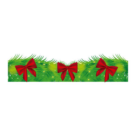 fir with christmas red bow icon, vector illustraction designのイラスト素材