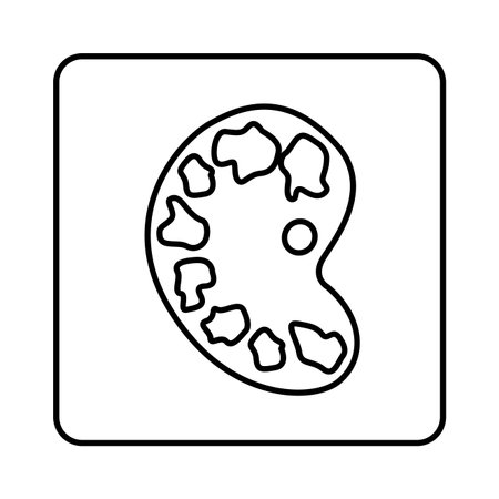 monochrome contour square with art palette icon vector illustrationのイラスト素材