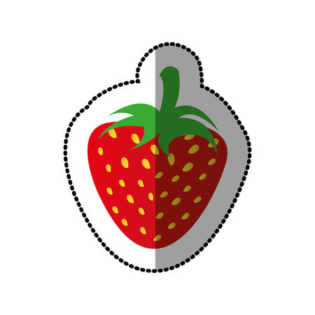 colorful strawberry fruit icon stock, vector illustration designのイラスト素材