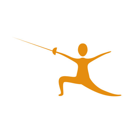 people practicing fencing icon, vector illustration design image