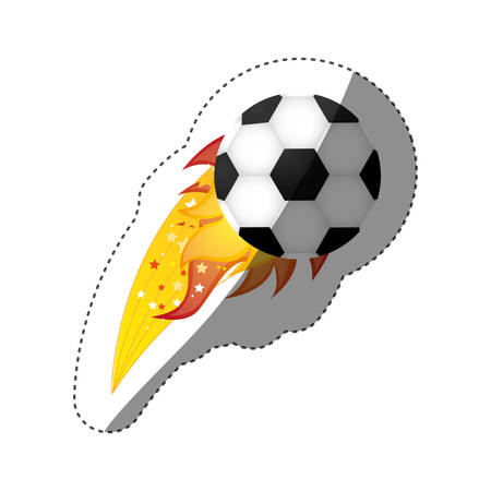 Sticker of flame with soccer ballのイラスト素材