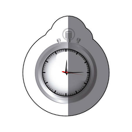 sticker realistc silver stopwatch graphic vector illustrationのイラスト素材