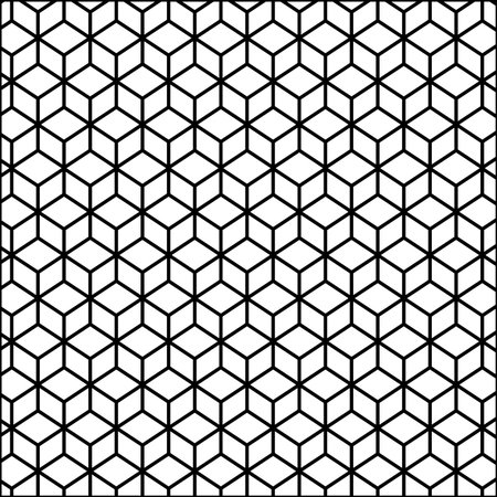 Black contour line with hexagon pattern vector illustrationのイラスト素材