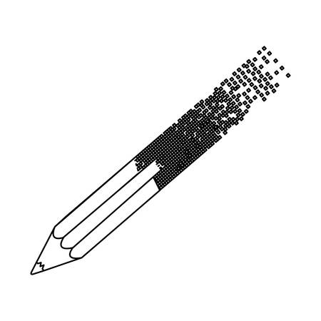 Black contour pencil with end part pixelated vector illustrationのイラスト素材