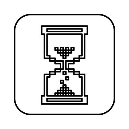 monochrome contour square with hourglass icon vector illustrationのイラスト素材
