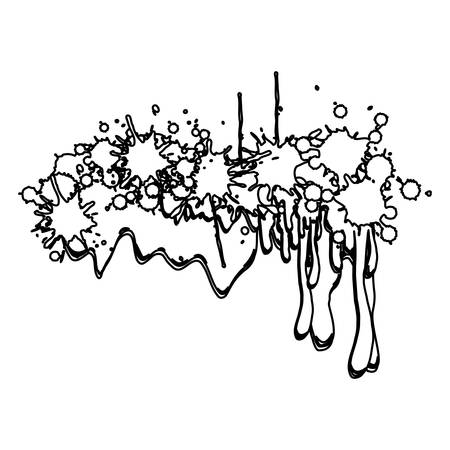 monochrome silhouette with paint stains vector illustrationのイラスト素材