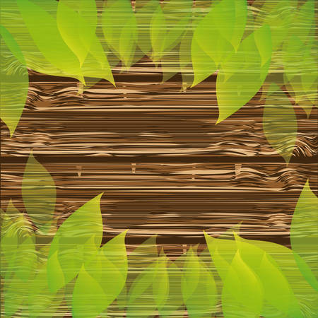 colorful background wooden texture with leaves vector illustrationのイラスト素材