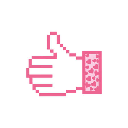 pink all good hand icon, vector illustraction designのイラスト素材