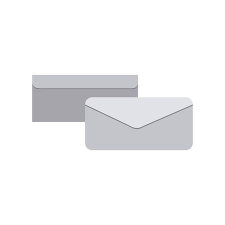 grayscale silhouette with envelope in view two sides vector illustrationのイラスト素材