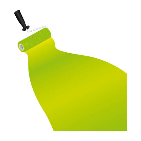 paint roller with stroke of paint green vector illustrationのイラスト素材