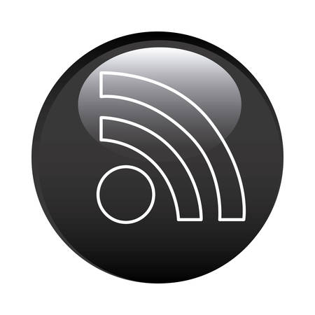 black circular frame with wifi icon vector illustrationのイラスト素材