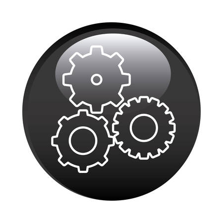 black circular frame with pinions set icon vector illustrationのイラスト素材