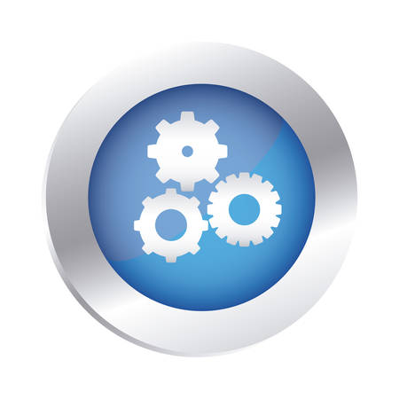 color circular emblem with pinions set icon vector illustrationのイラスト素材