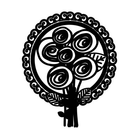 oval roses and decorative emblem icon, vector illustraction designのイラスト素材