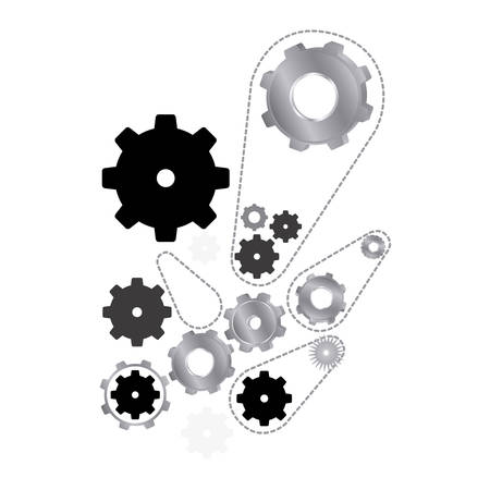 Black and silver gears icon.のイラスト素材
