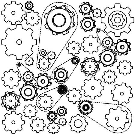 figure gears symbols iconのイラスト素材