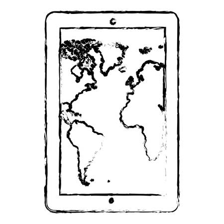 contour map in the smarphone icon, vector illustraction designのイラスト素材