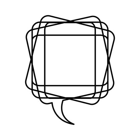 white square chat bubble icon, vector illustraction designのイラスト素材