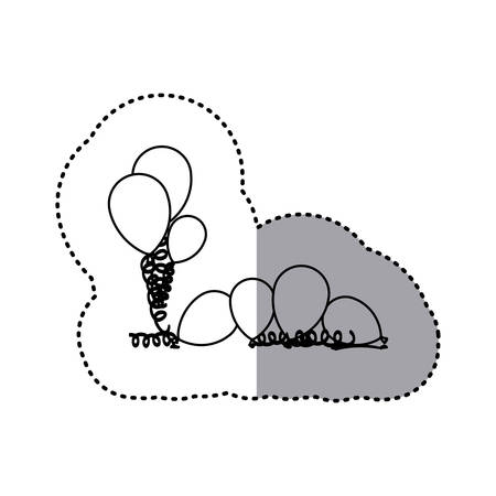 figure many balloon iconのイラスト素材