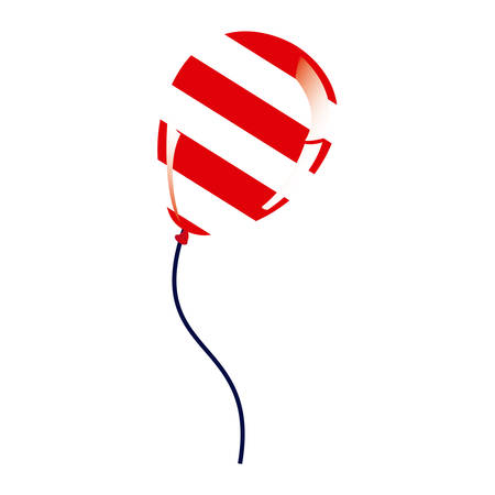 balloon with stripes independence day iconのイラスト素材