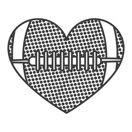 grayscale background of heart with texture of football ball vector illustrationのイラスト素材