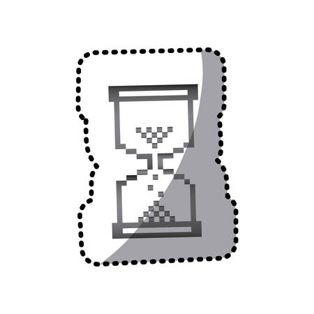 grayscale pixel hourglass icon, vector illustraction designのイラスト素材