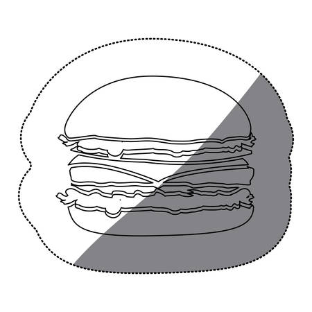 contour hamburger fast food icon, vector illustration designのイラスト素材
