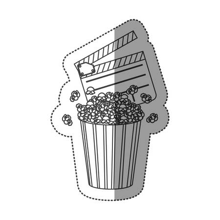 Monochrome Contour Sticker With Popcorn Container And Clapper Board Vector Illustrationのイラスト素材 イメージマート Monochrome Contour Sticker With Popcorn Container And Clapper Board Vector Illustrationのイラスト素材 イメージマート