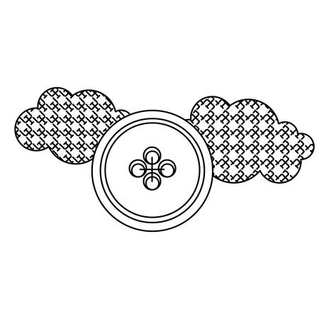 grayscale figures clouds and sun icon, vectorのイラスト素材