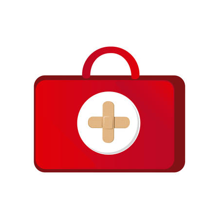 red suitcase healthcare with pink hospital symbol, vectorのイラスト素材