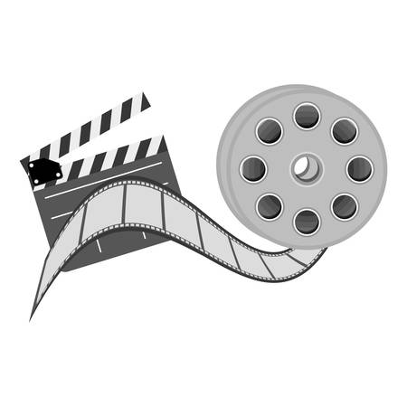 color clapper board film and film production icon, vector illustraction designのイラスト素材
