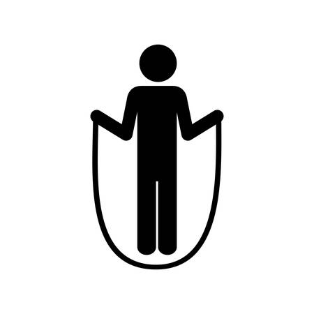 monochrome pictogram with training in skipping rope vector illustrationのイラスト素材