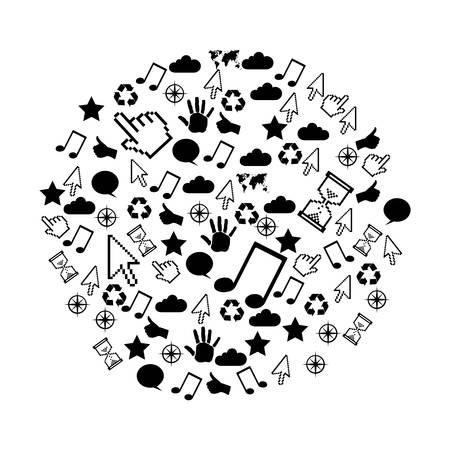 figure technological sign icons, vector illustraction designのイラスト素材