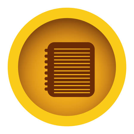yellow circular frame with silhouette notebook with rings vector illustrationのイラスト素材