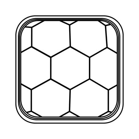 monochrome rounded square with background of soccer ball vector illustrationのイラスト素材